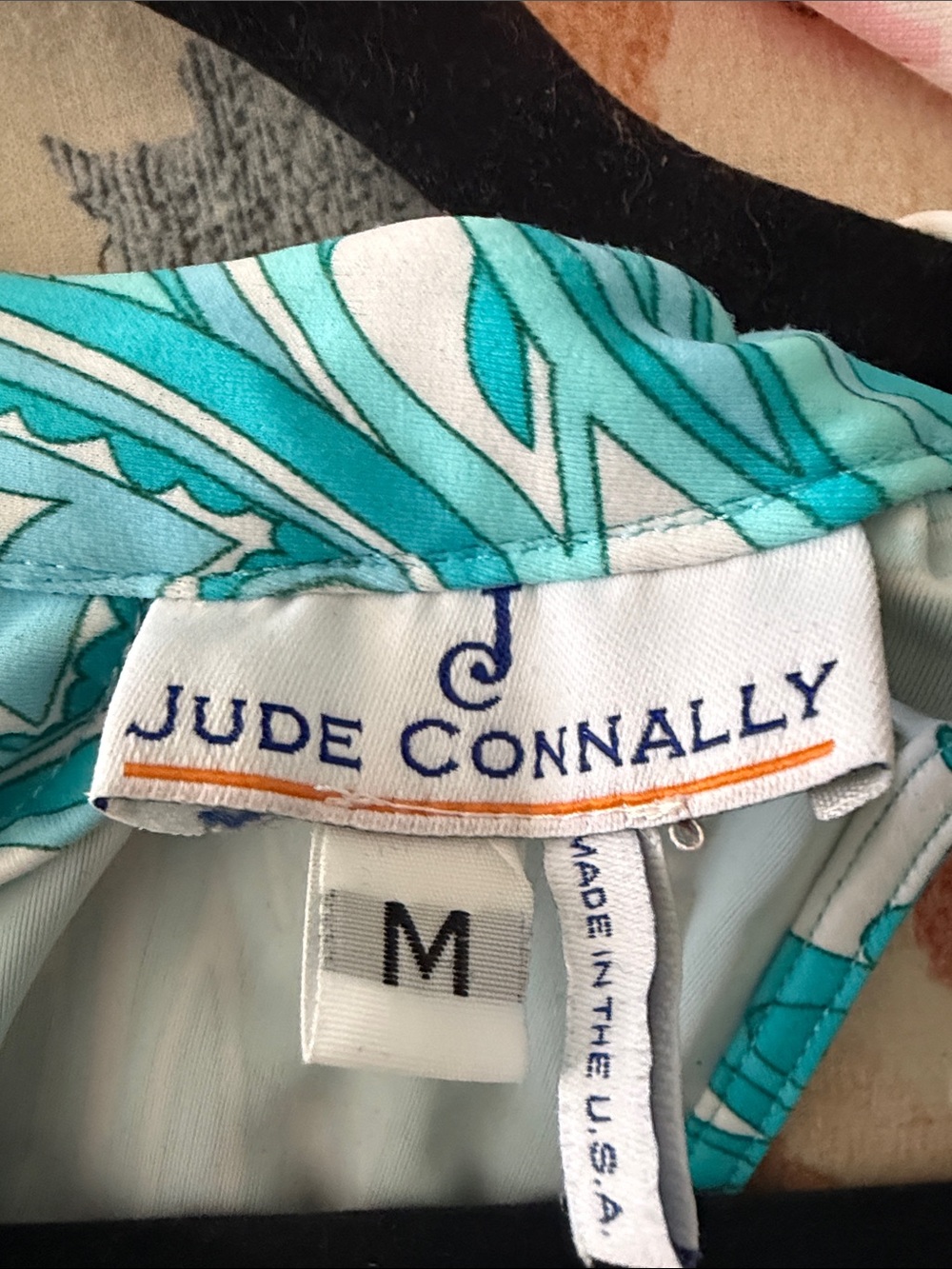 Jude Connally Turquoise and White Paisley Mini Dress - Picture 3 of 3